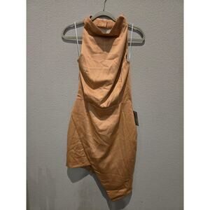 Elliatt Women's Asymmetric Camo Cocktail Dress Brown Size M NWT